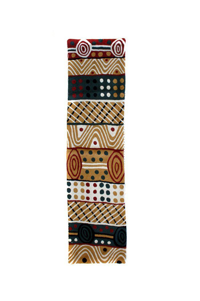 Aboriginal Art Kitchen Warehouse-Papajua Table Runner - Wool Chainstitch-Yarn Marketplace