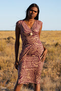 Ngalyipi Vine V Neck Women's Midi Dress