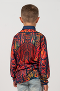 TSI Neon UPF50+ Kids Long Sleeve Polo Shirt
