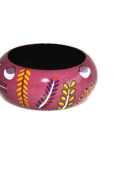 Aboriginal Art Jewellery Australia-Ross Bangle Wide 61-71mm-Yarn Marketplace