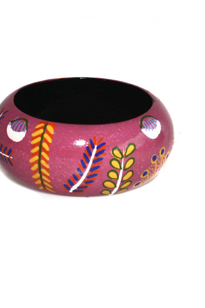 Aboriginal Art Jewellery Australia-Ross Bangle Wide 61-71mm-Yarn Marketplace