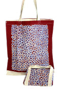 Aboriginal Art Australia-Sampson Cotton Shopping Bag (Red)- 34.5x41x7-Yarn Marketplace