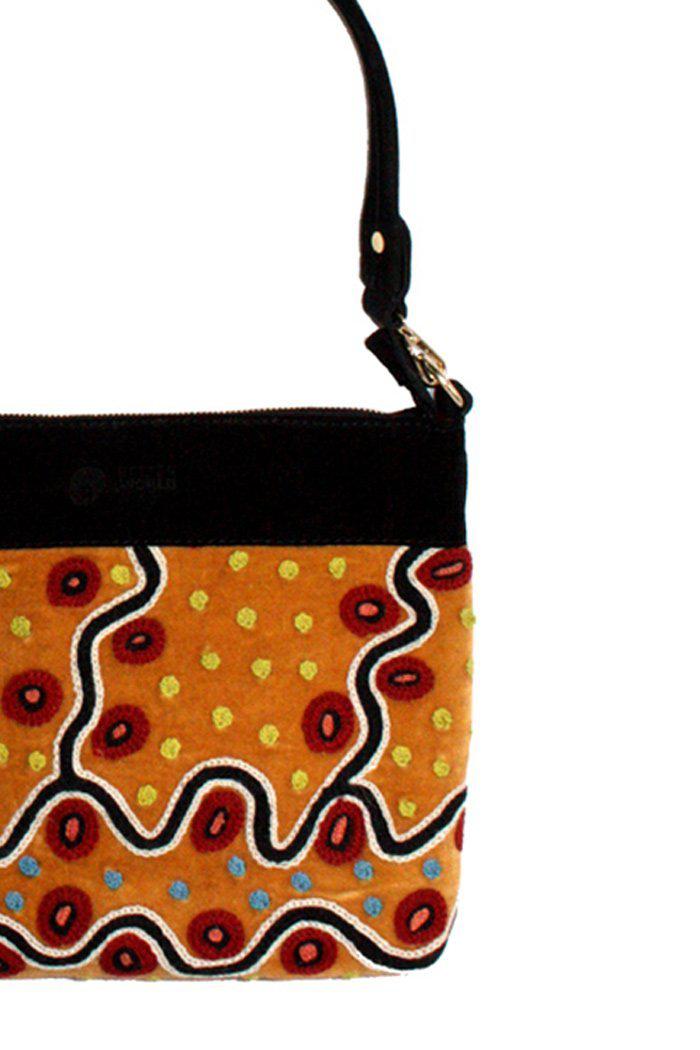 Sampson Embroidered Handbag Leather (Black) - 30 x 24cm-Bags-Yarn Marketplace