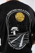 Story To Tell Black Cotton Crew Neck Unisex T-Shirt