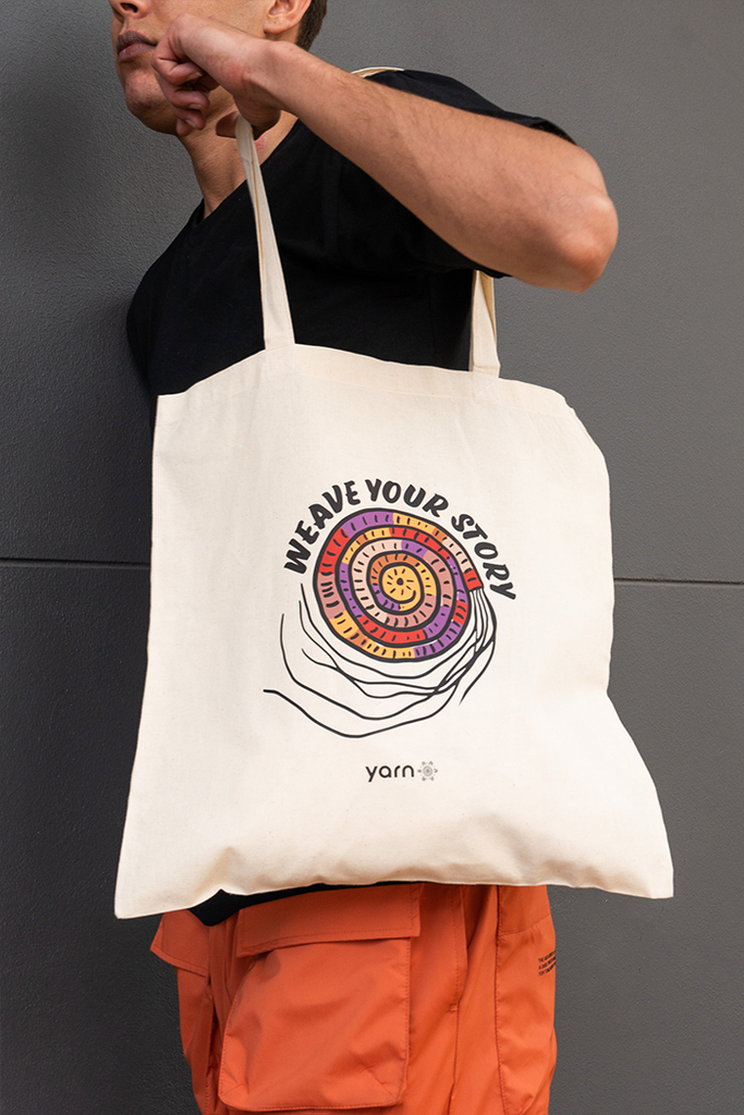 Coolamon Creative Long Handle Natural Cotton Tote Bag Bundle 1 (2 Pack)