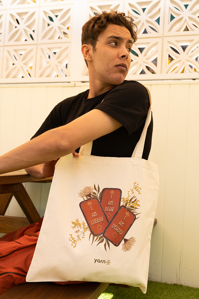 Lubbly, Blak and Deadly Long Handle Natural Cotton Tote Bag
