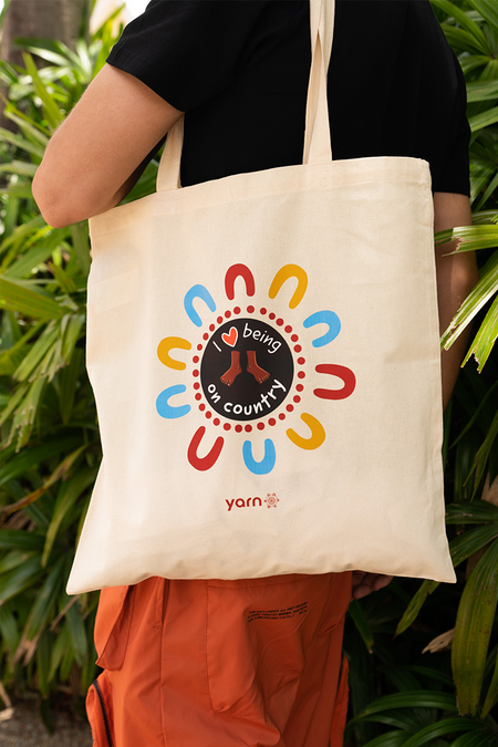 On Country Long Handle Natural Cotton Tote Bag