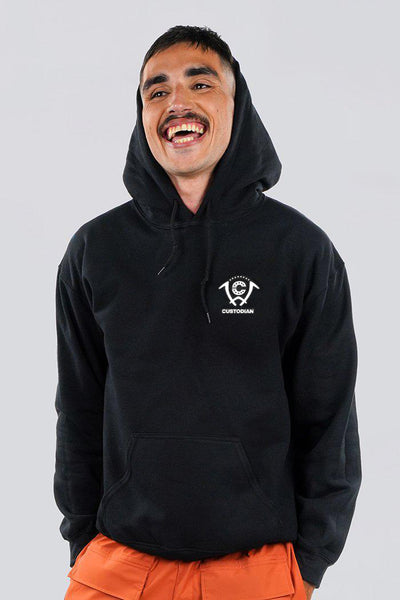 Original Custodians Black Premium Cotton Blend Unisex Hoodie