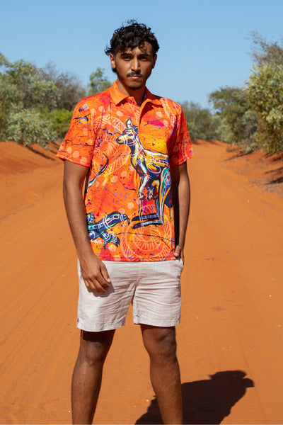 Kangaroo & Goanna Dreaming Unisex Polo Shirt