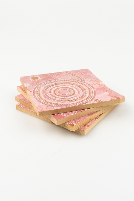 Wambuwanbunmarra (Mix) Bamboo Coaster Set (4 Pack)