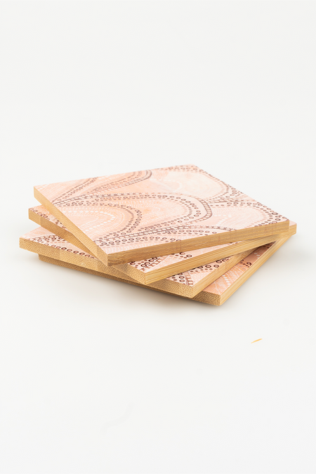 Wiinugamin (Bushfire) Bamboo Coaster Set (4 Pack)