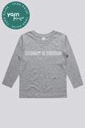 "Literacy is Freedom"  Grey Cotton Crew Neck Kids Long Sleeve T-Shirt