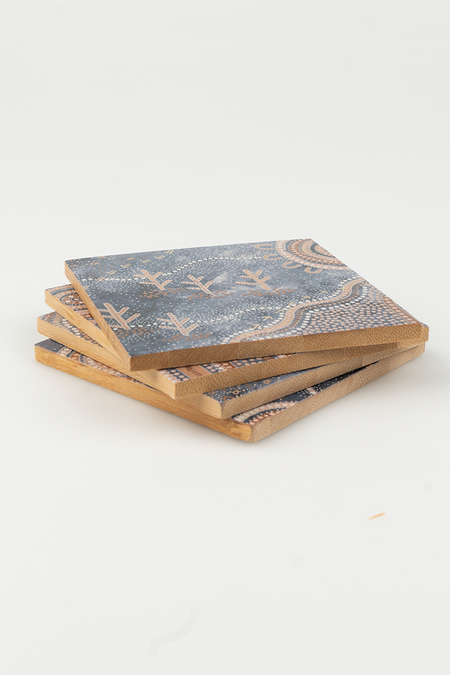 Yilawura (Night) Bamboo Coaster Set (4 Pack)