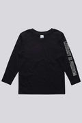 "Literacy is Freedom" Black Cotton Crew Neck Youth Long Sleeve T-Shirt