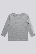 "Literacy is Freedom" Grey Cotton Crew Neck Youth Long Sleeve T-Shirt