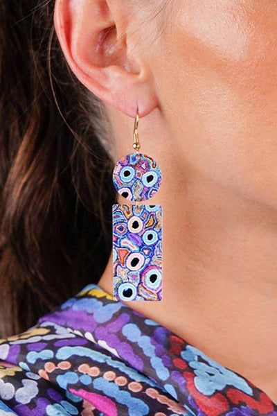 Aboriginal Art Jewellery Australia-Yumari Dreaming Earrings-Yarn Marketplace