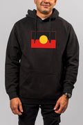 "Raise the Flag" Aboriginal Flag (Large) Black Premium Cotton Blend Unisex Hoodie