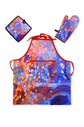 Nelson Cotton Apron, Mat and Mitt Kit (Red/Blue)