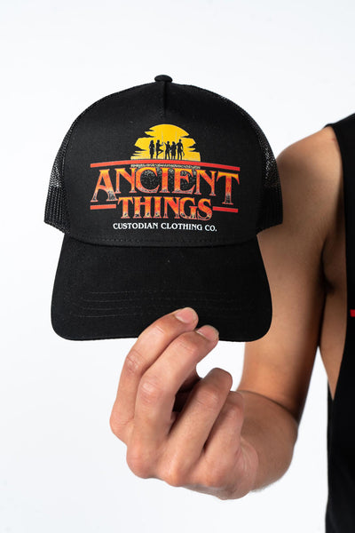 Ancient Things Type Black Cotton Trucker Cap