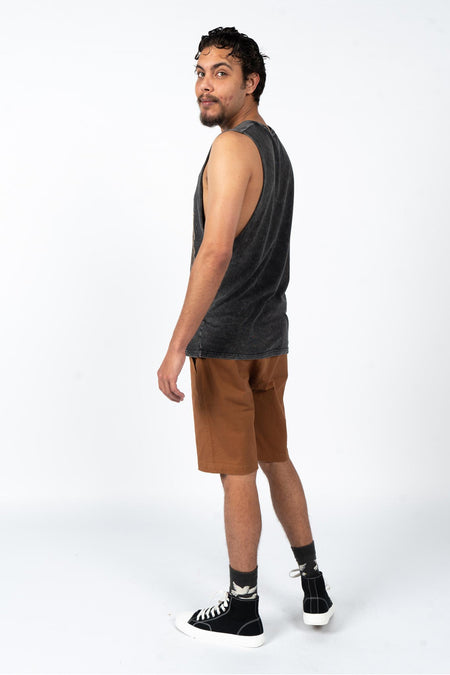 65,000 Years Strong Black Stone Wash Cotton Unisex Muscle Tank Top