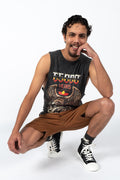 65,000 Years Strong Black Stone Wash Cotton Men's Muscle Tank Top